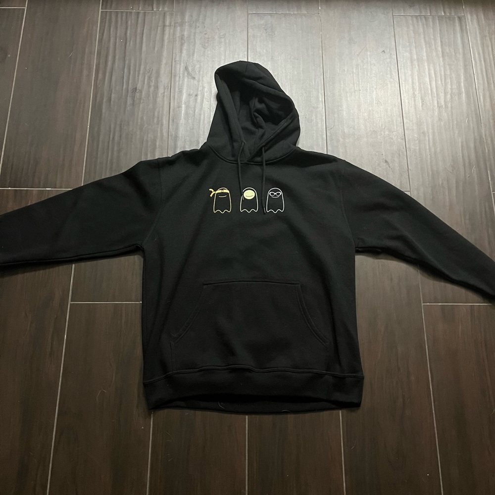 Glow-in-the-Dark Ghost Doodles Black Hoodie